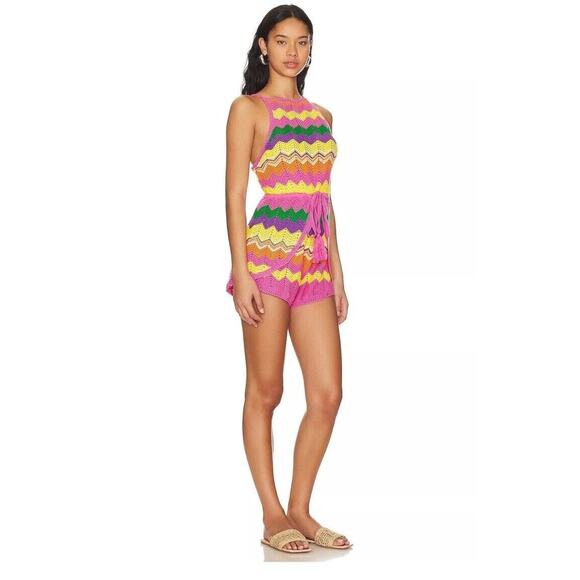 SPELL & THE GYPSY ZIGGY CROCHET ROMPER Rainbow Boho Retro Hippie Small New q16 - Picture 7 of 16